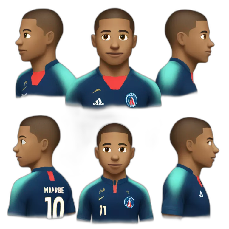 Vue sur Mbappe dans son dos écrit Mbappe 10