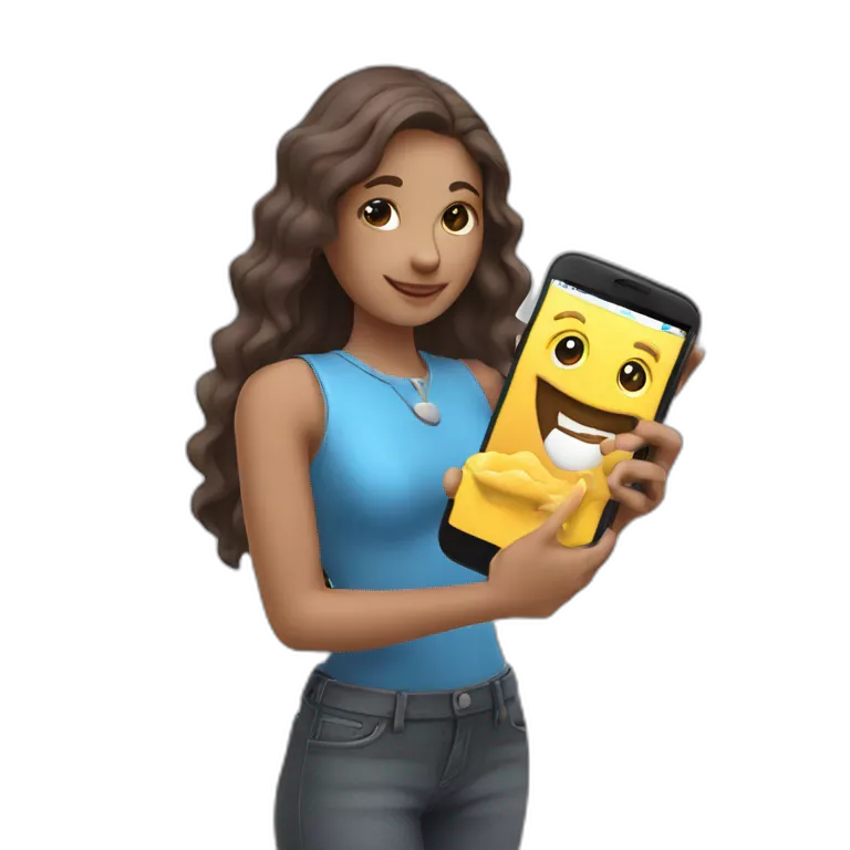 create for me a beautiful interface illustrations of 3D character holding a phone in hands