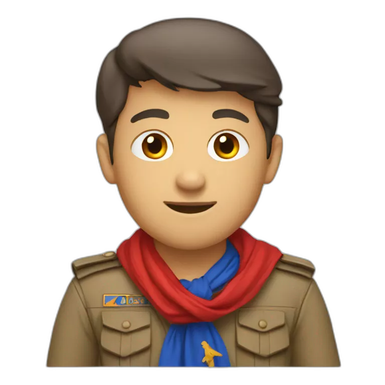 french scout with blue shirt and red scarf