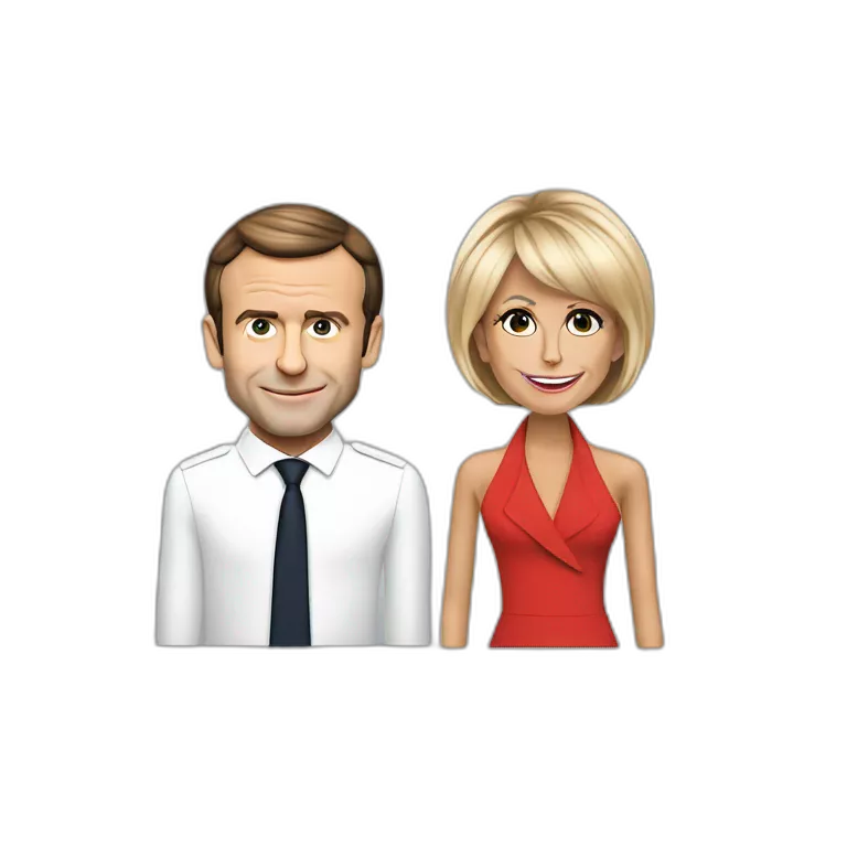 Emmanuel Macron sur le dos de Brigitte Macron