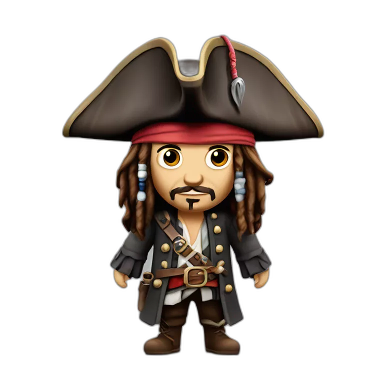 Jack Sparrow full height,3d ,морщины детализация,лицо детализированный  cinematic experience, realistic, dark, ultra-realistic render