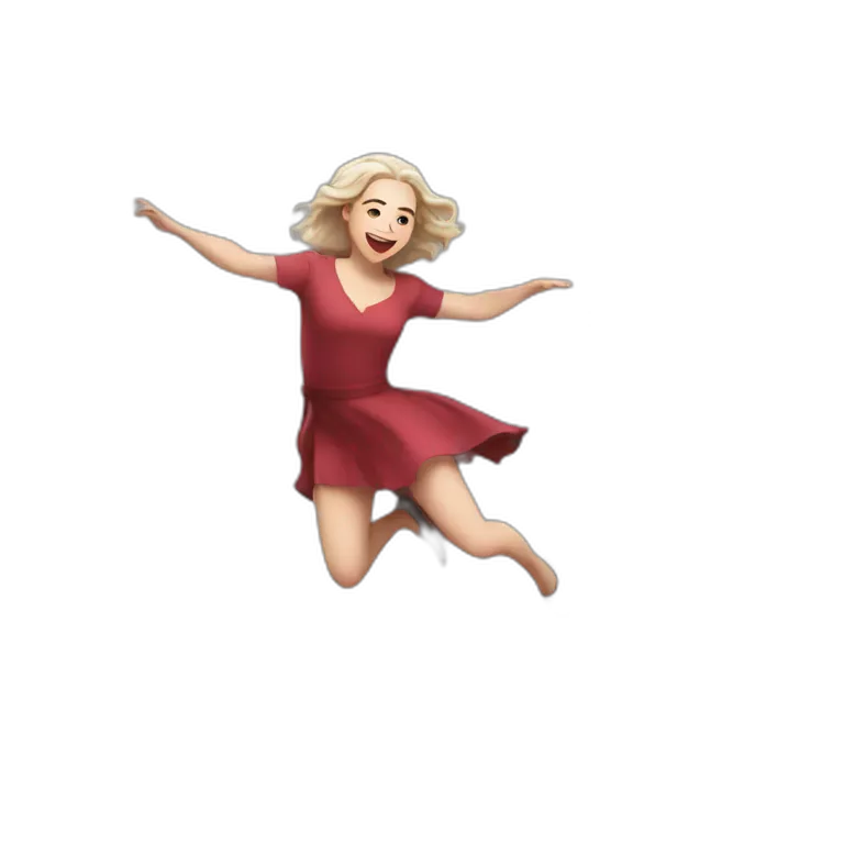 Emilia Clarke jumping emoji