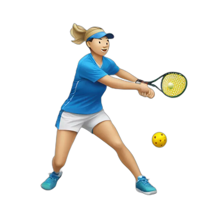 Chinese Pickleball player hitting a Pickleball