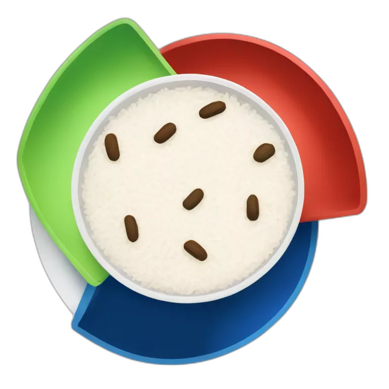 white rice bowl on simple background