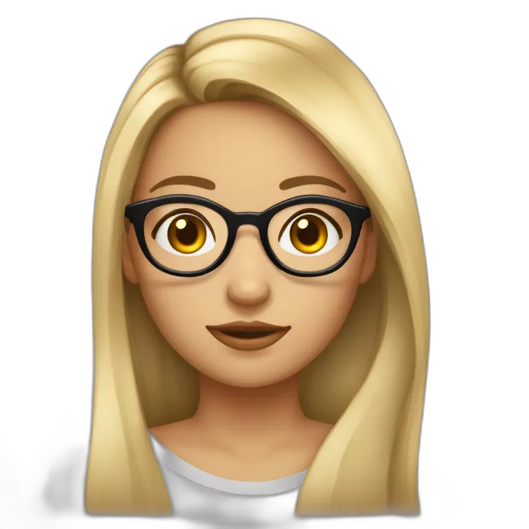 une fille avec de long cheveux noir lisse , et avec des lunette (en forme de carrer un peu déformé) assez grosse comparer a ça tête ,avec la couleur des yeux verts , et la peau assez clair
