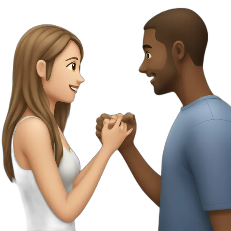 A girl meeting her long distance boyfriend for the first time