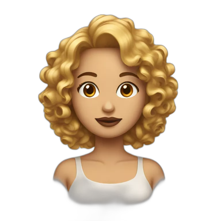 Virginia chica pelo rizado con mechas rubia