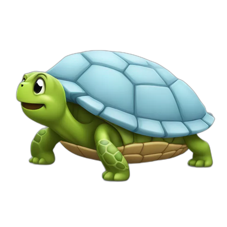 Chat sur une tortue en train  de dormir