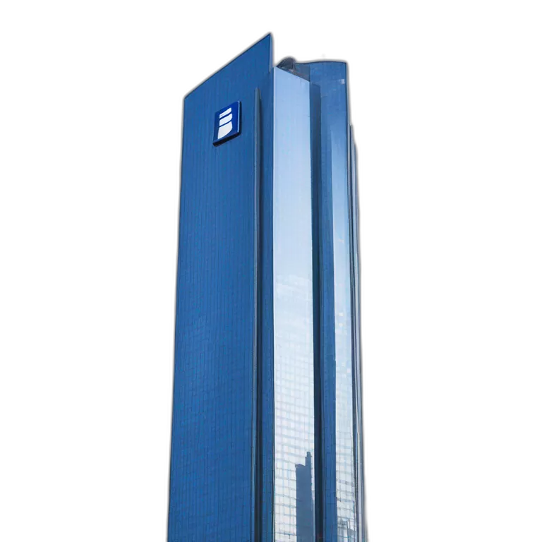 deutsche bank towers in frankfurt with deutsche bank logo