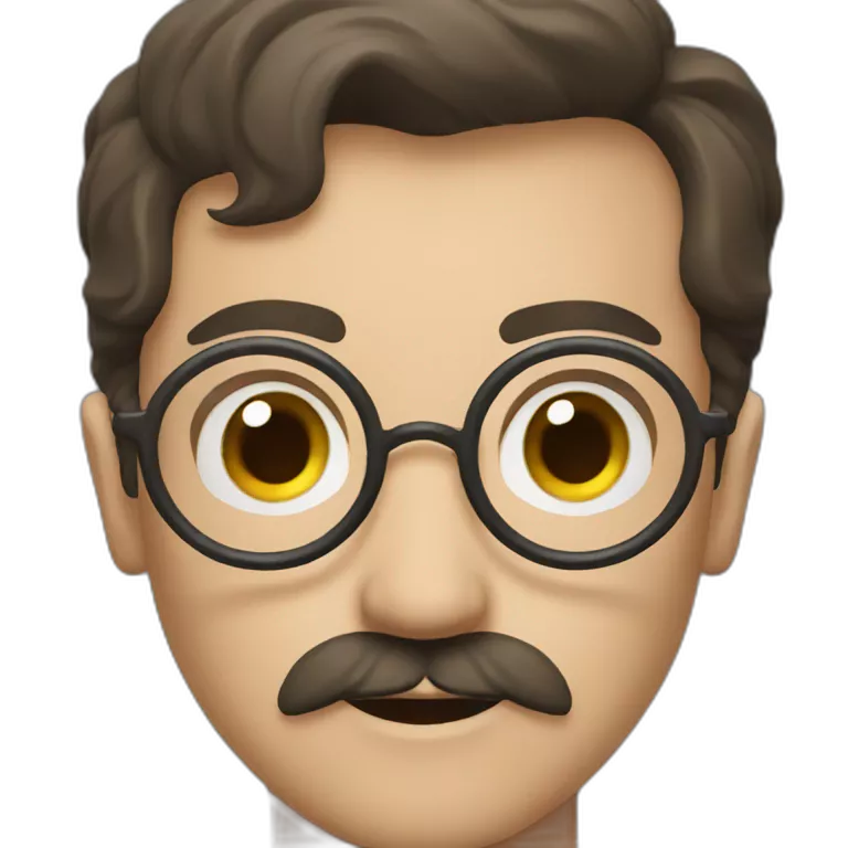 Harry Potter wizard with mustache and no glasses emoji Cop