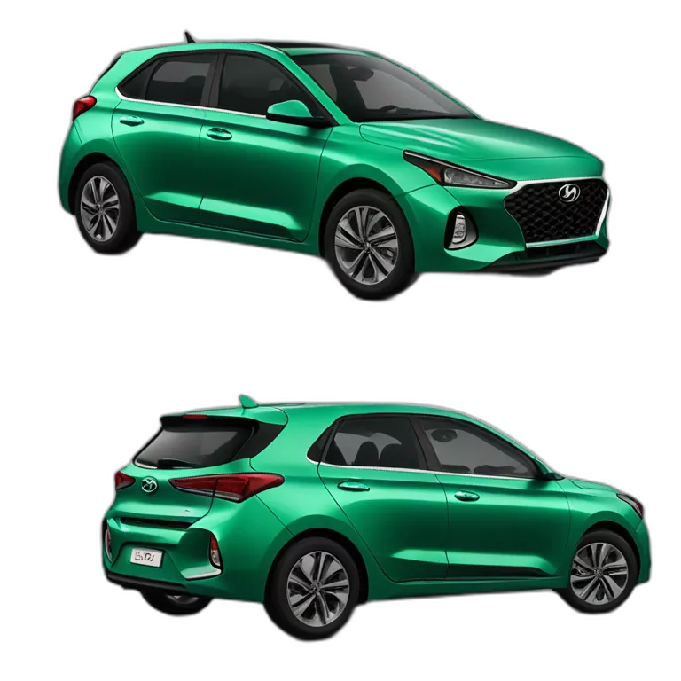 Voiture modèle i20 facelift 2024 hyundai couleur vert foncé