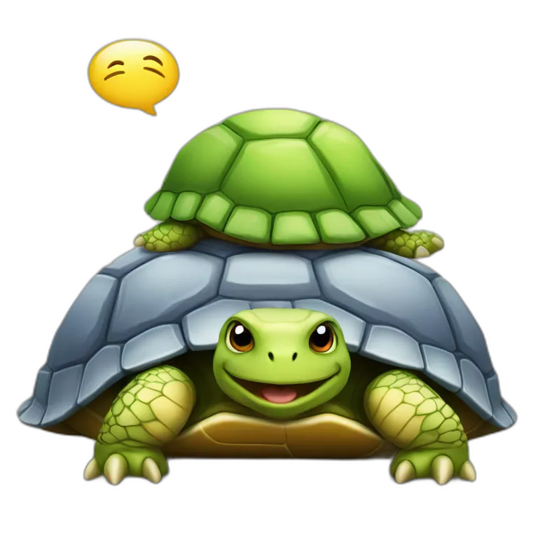 Chat sur une tortue en train  de dormir