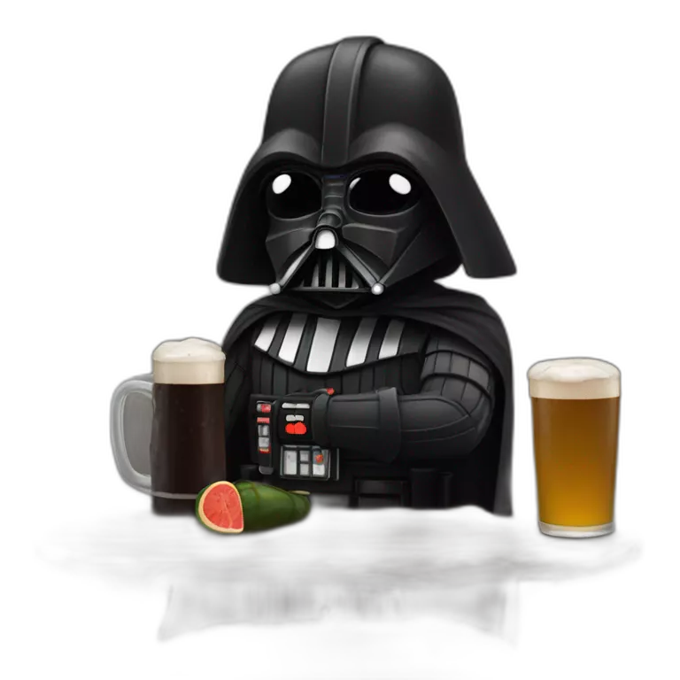 Dark vador buvant une bierre