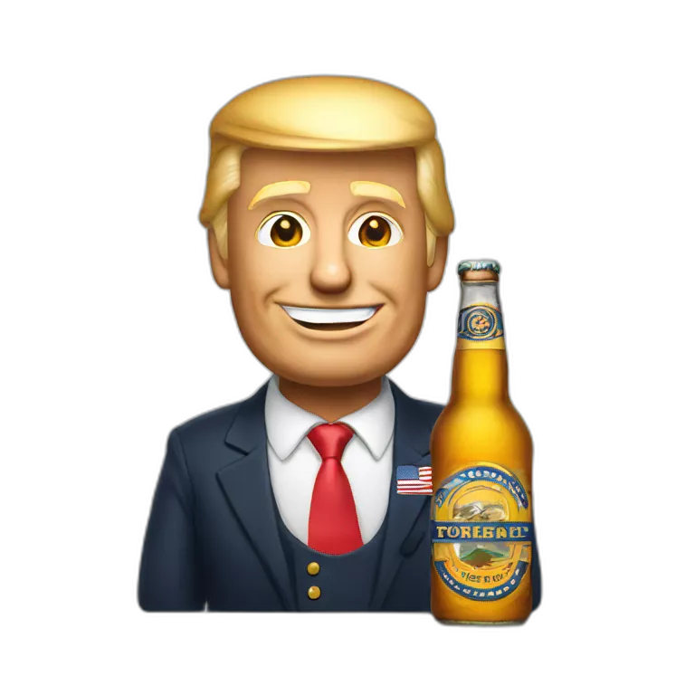 Donald trump avec une bierre