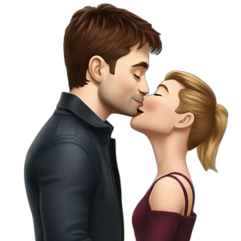 Daniel Radcliffe kissing Elon Musk