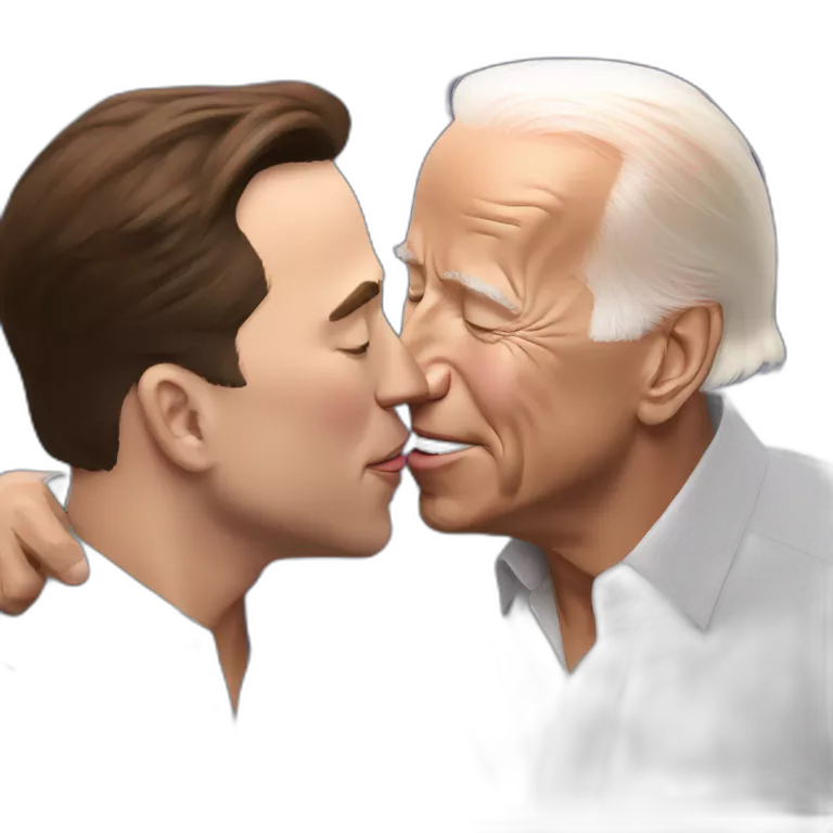 joe biden kissing elon musk