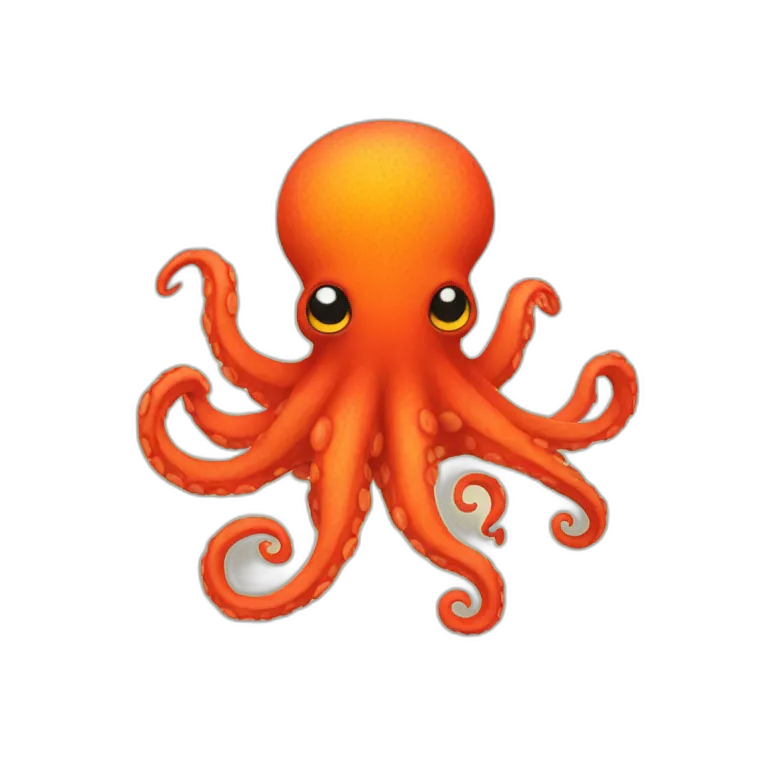 An red and orange octopus plush emoji Copy Paste