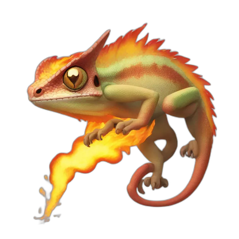 Camaleon ardiendo