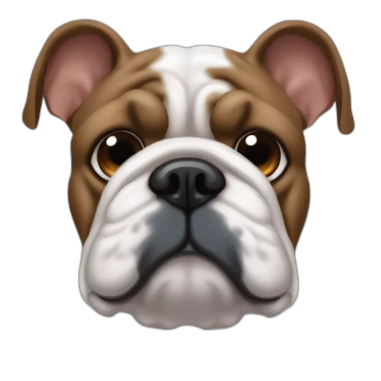Perro bulldog francés color negro con pequeñas manchas marrón con ojos color celeste y el otro ojo marrón con una mancha blanca arriba de la nariz sacando la lengua