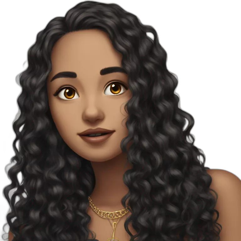 stylish curly-haired girl with necklace