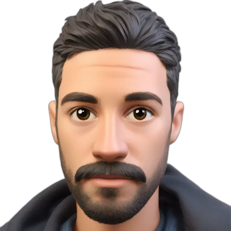 brooding bearded male portrait