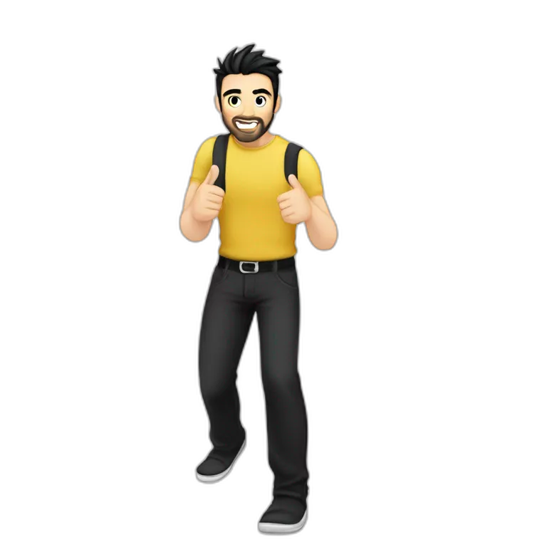 confident boy in yellow shirt