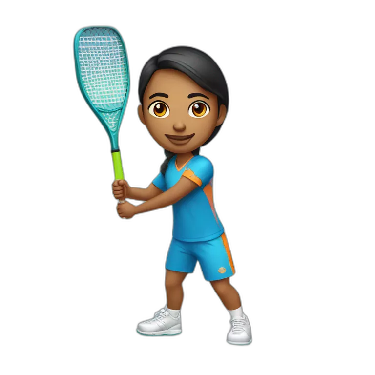 Indian 24 year old in a pickleball outfit with a pickleball paddle