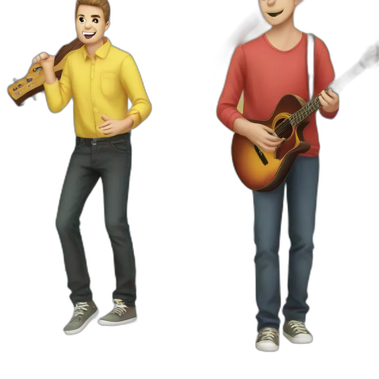 boys rocking out with guitar