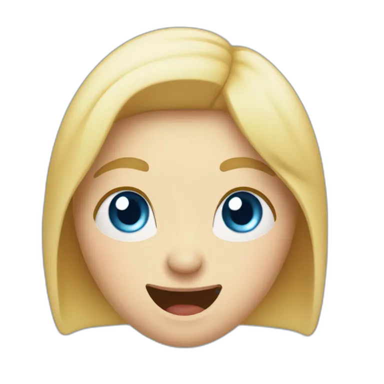white woman with blue eyes, winking, sticking out tongue, silly, laughing emoji