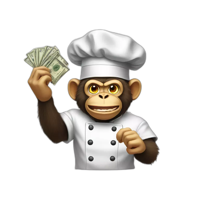 mad monkey chef with burned cash