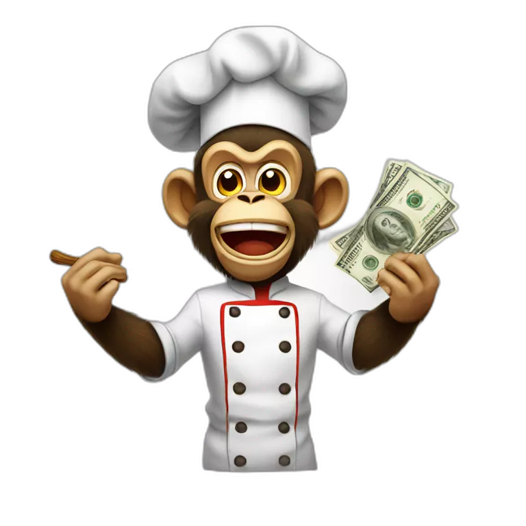 mad monkey chef with burned cash