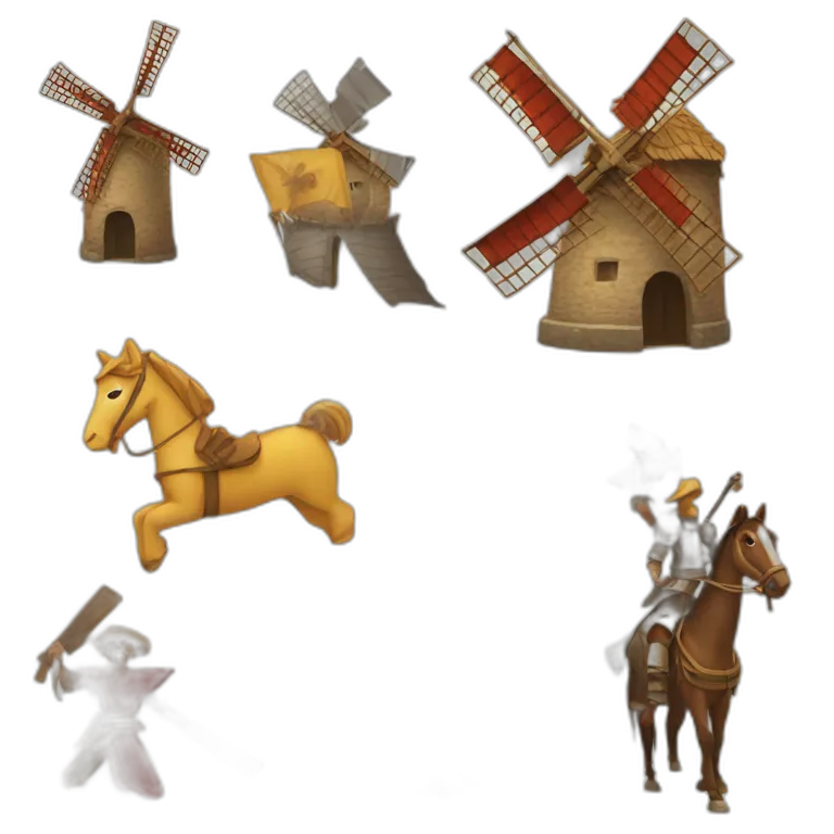 Don quijote with windmill