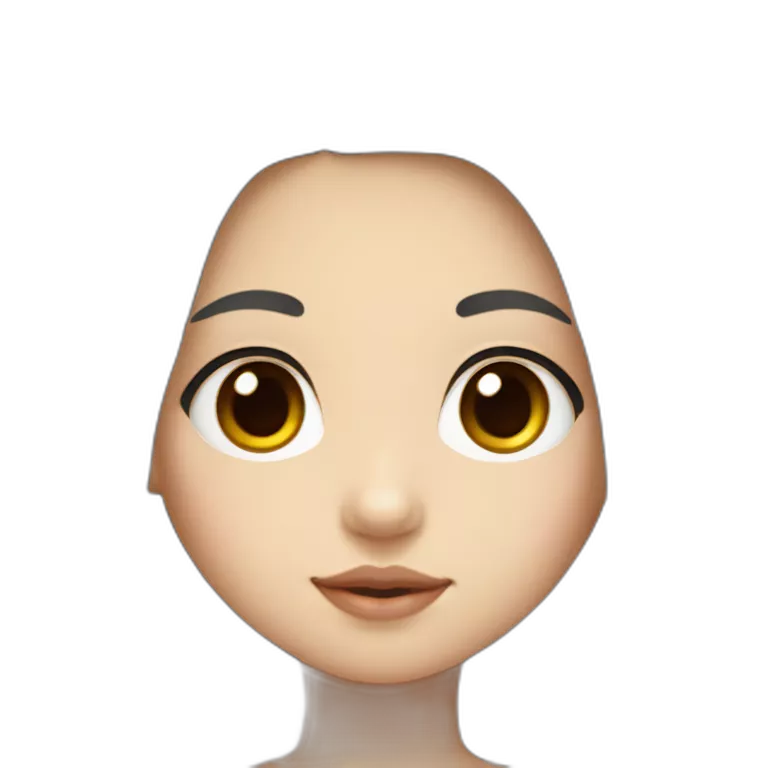 A girl with long hair, plump lips and a small nose, and big eyes, looks like a Korean girl