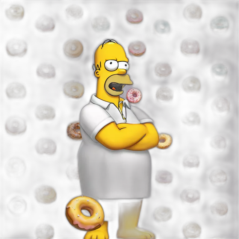 Homer simpson eating a donuts