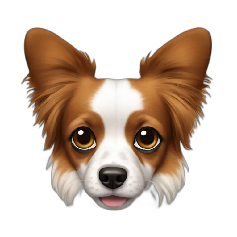 Papillon dog breed with black ears