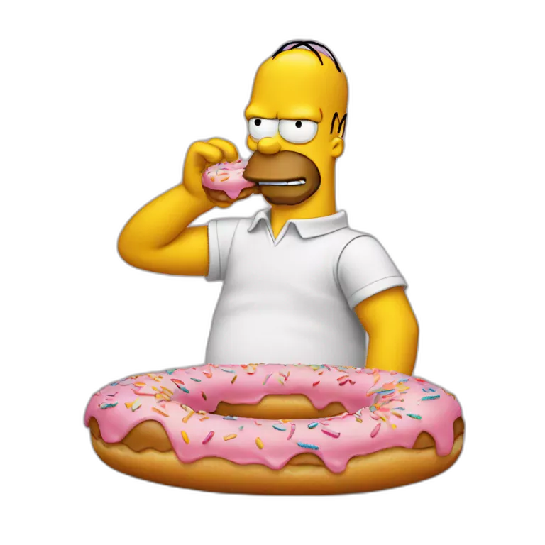 Homer eating donuts