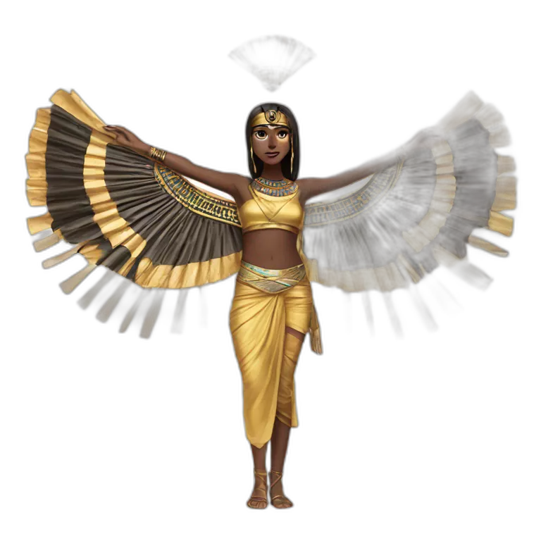 egyptian girl with hand fan