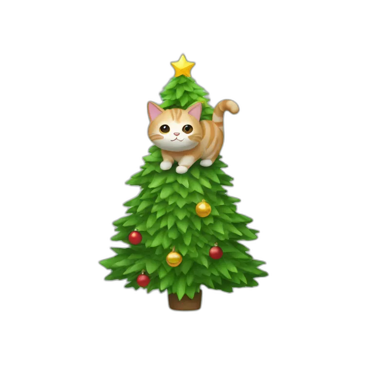 cat mixed with a crismas tree mixed with a TV\