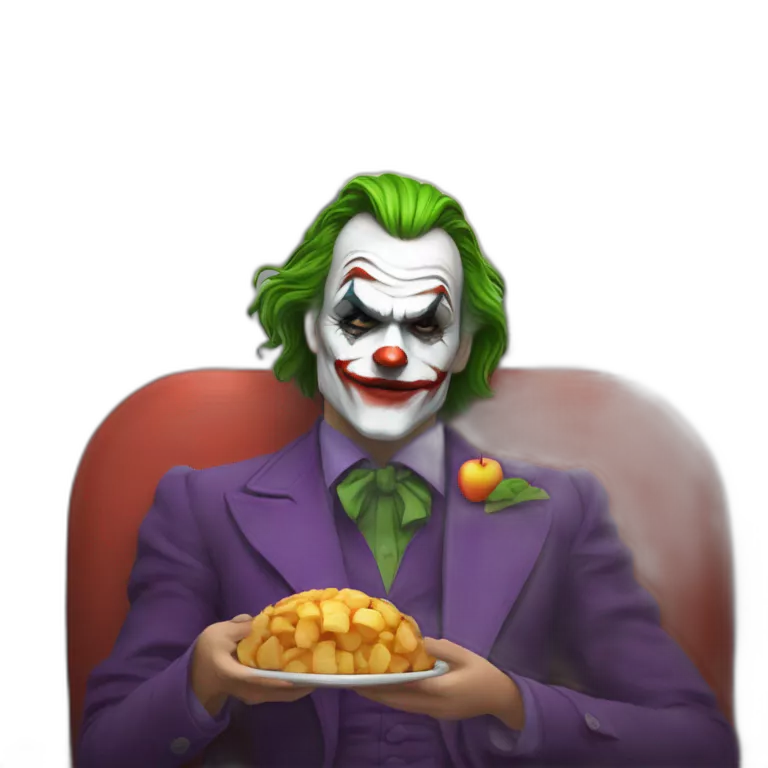 Le Joker en train de dormir et de manger une pomme