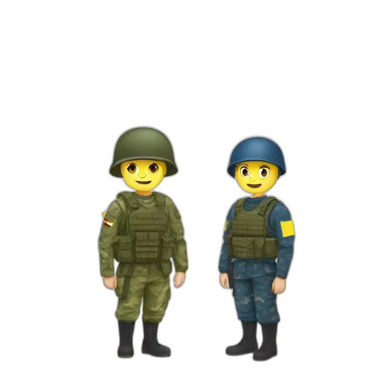Soldier of Ukraine with Shavron of the flag of Ukraine