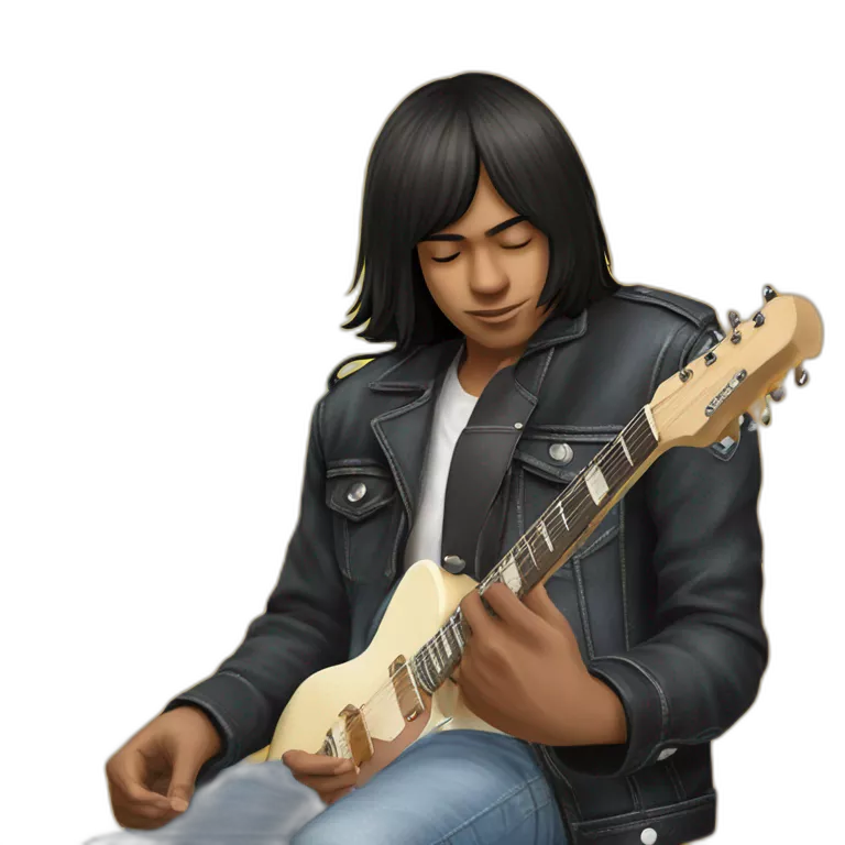 cool guy rocking electric guitar