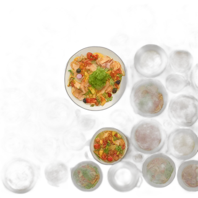 Table with a lot of food