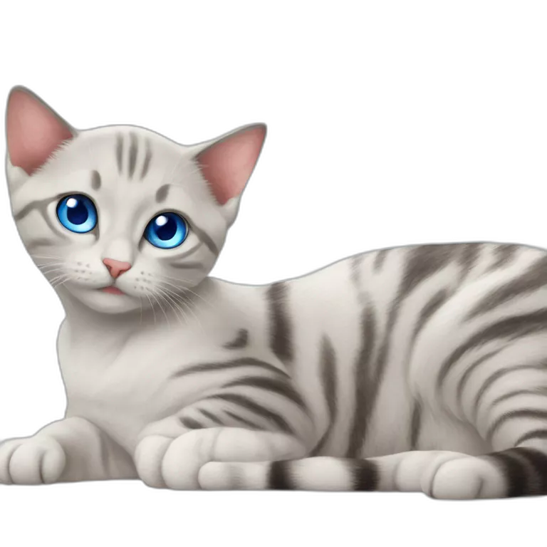 blue-eyed cat staring at camera