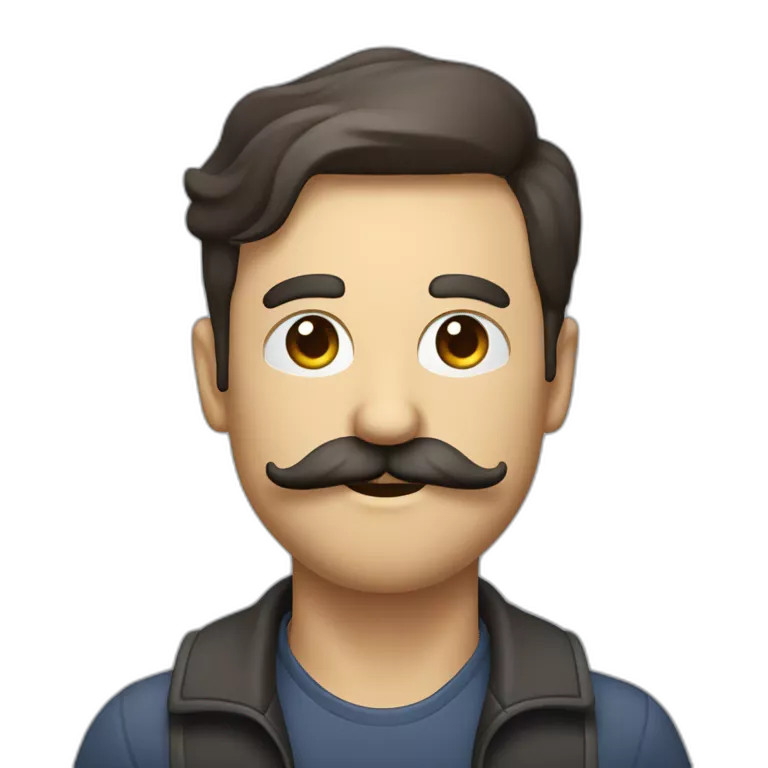 a man with moustache he is a Discord moderator (staff) il porte des vetements avec le logo de l'application Discord