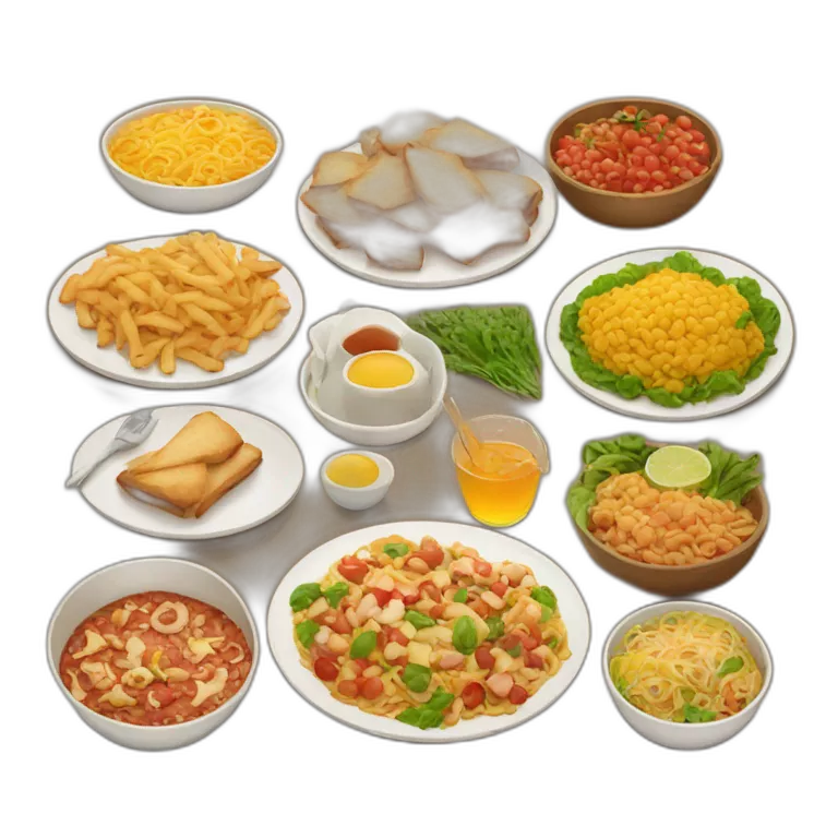 A lot of food on the table