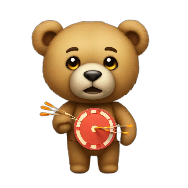 teddybear holding darts