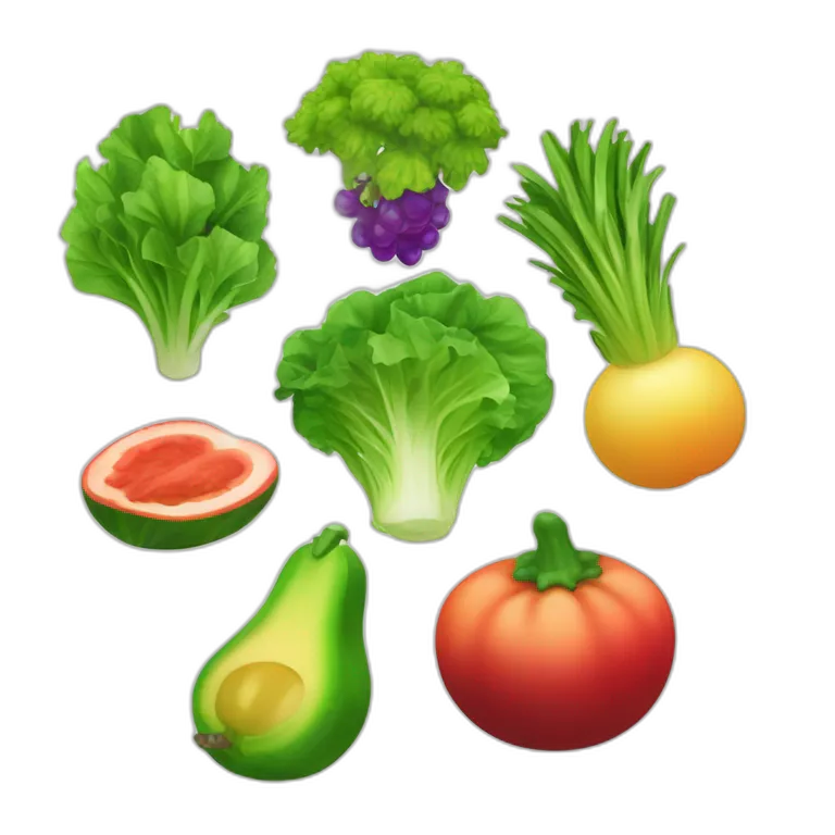 Green Salad Emoji 🥗 - &quot;Transform into a vibrant, colorful mix of exotic fruits and vegetables, enhancing visual appeal and freshness.