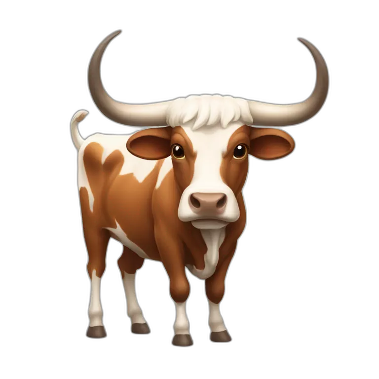 bull, Texas Longhorn with solid face, brindle, long long long long horns, full body