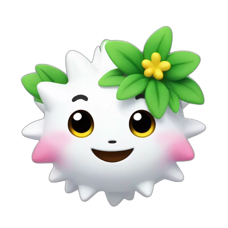 Infuse Shaymin Landform's face with excitement, ensuring its eyes sparkle vibrantly. Capture lively visuals, dynamic effects, and vibrant expressions for engaging moments