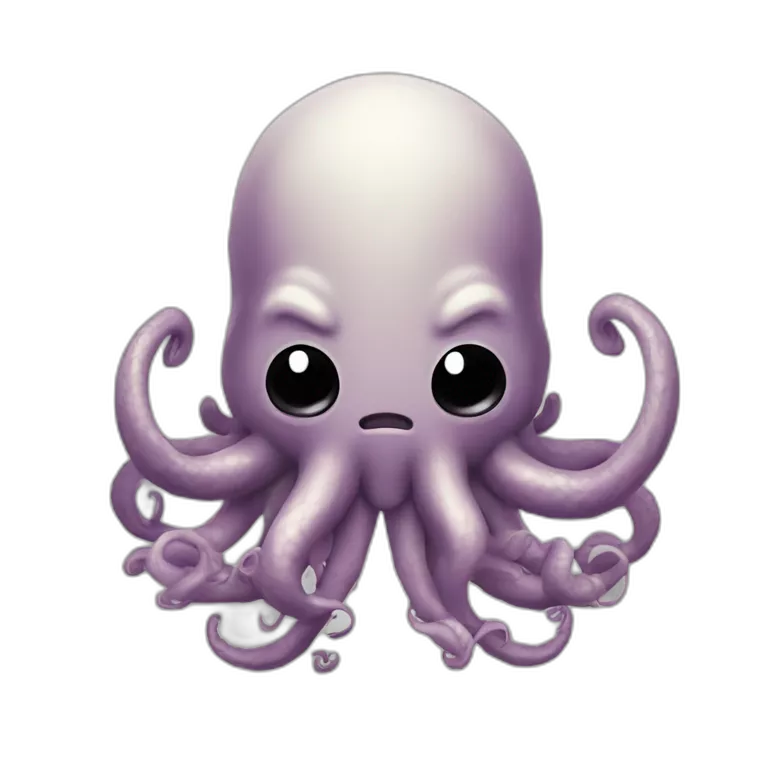 a cute kraken with a cute angry facea cute kraken with the naruto logo on the front